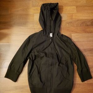 Miss Lili Black Hooded Windbreaker